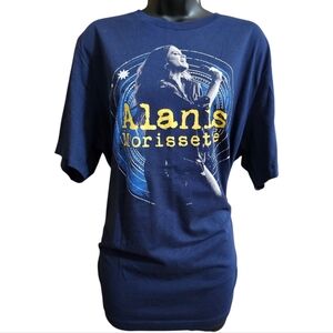 Alanis Morrisette XL Navy Blue 2024 Triple Moon Tour Short-Sleeved T-shirt